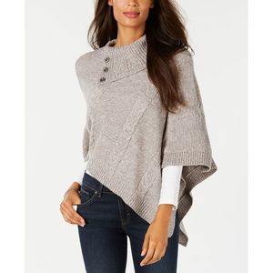 Karen Scott Women's Envelope Poncho Gray Size L/XL